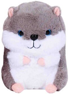 Pluche speelgoed knuffeldier Grijze hamster van 19 cm - Knuffeldier Multikleur