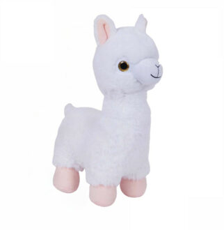 Pluche speelgoed knuffeldier Witte Lama van 27 cm - Knuffeldier