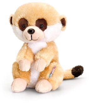 pluche stokstaartje knuffel zittend 14 cm