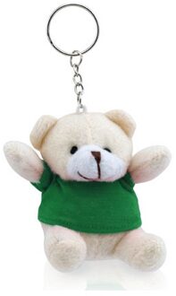 Pluche teddybeer knuffel sleutelhanger - groen - 8 cm - Beren - Knuffel sleutelhangers