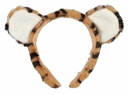 Pluche tijger hoofdband met oortjes15 cm Multi