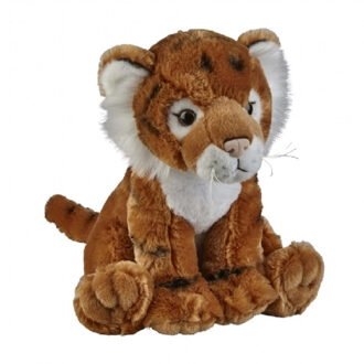 Pluche tijger - knuffel tijger - bruin - 30 cm - wilde dieren knuffels