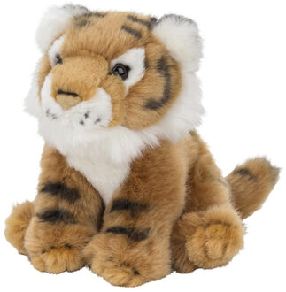 pluche tijger knuffeldier - 15 cm - bruin - Knuffeldier Multikleur