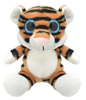 Pluche tijger knuffeldier 19 cm - Knuffeldier Multikleur