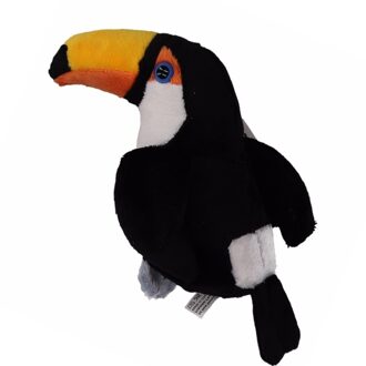 Pluche toekan vogel 14 cm - Vogel knuffels Multikleur