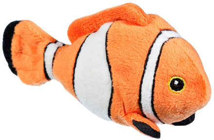 Pluche Tropische Clownsvis - oranje/wit - 13 cm - knuffel vis Nemo Multi