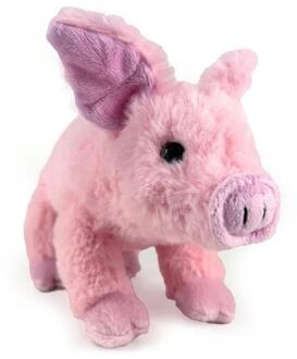 Pluche varken 24cm met kraalogen roze