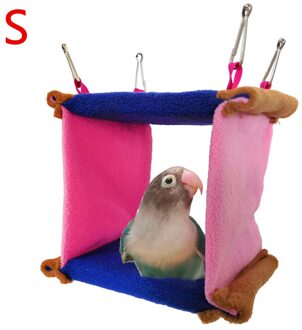 Pluche Vierkante Vogel Papegaai Nest Winter Warm Huisdier Bed Hut Tent Klein Dier Speelgoed Huis Vogel Papegaai Hangmat Opknoping Cave dierbenodigdheden