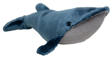 Pluche vinvis/walvis - knuffel walvis - blauw - 36 cm - zeedieren knuffel