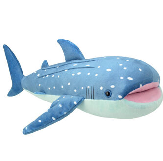 Pluche walvishaai - haaien knuffel - 42 cm - onderwaterdieren Blauw