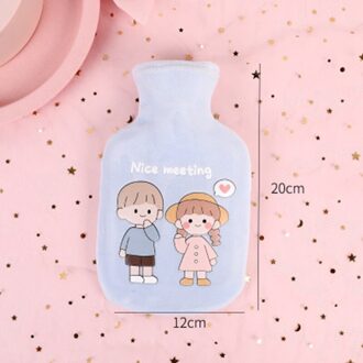 Pluche Warm Water Fles Water Injectie Explosieveilige Mini Leuke Handwarmer Vrouwelijke Warme Student Warm Water Tas SLC88 Blauw