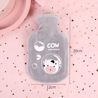 Pluche Warm Water Fles Water Injectie Explosieveilige Mini Leuke Handwarmer Vrouwelijke Warme Student Warm Water Tas SLC88 grijs