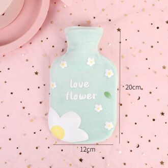 Pluche Warm Water Fles Water Injectie Explosieveilige Mini Leuke Handwarmer Vrouwelijke Warme Student Warm Water Tas SLC88 groen