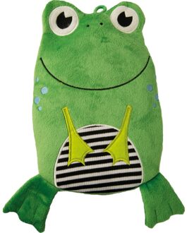 Pluche warmwater kruik met kikker hoes - 800 ml - groen - kinderen