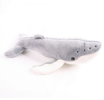 Pluche whale bultrug 24 cm - Knuffel zeedieren Grijs