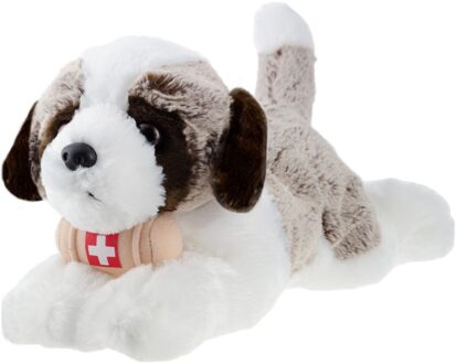 Pluche wit/bruine Sint Bernard hond knuffel 32 cm speelgoed