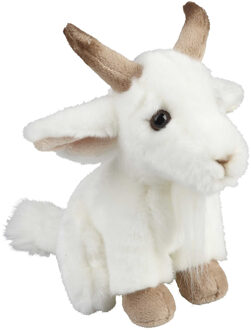 Pluche witte geit knuffel 18 cm knuffeldieren - Knuffel boederijdieren