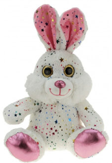 Pluche witte paashaas/hazen knuffel met sterretjes 25 cm