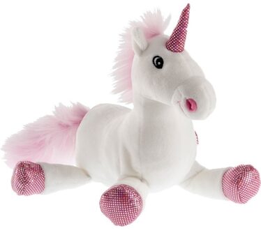 Pluche Witte/roze Eenhoorn Knuffel 38 Cm Speelgoed - Knuffeldier