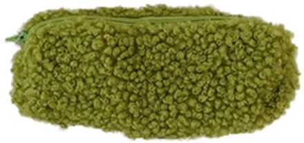 Pluche Wol Kawaii Etui Voor Meisjes Student Potlood Briefpapier Pen Bag Storage Pouch Schoolbenodigdheden groen