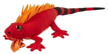 Pluche XL knuffel Leguaan - rood - 110 cm - grote knuffeldieren - reptielen