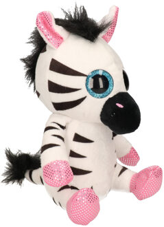 Pluche zebra knuffel 20 cm Multi