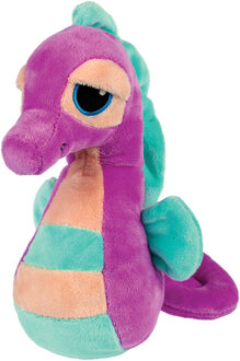 pluche zeepaardje knuffeldier - cute eyes - paars/blauw - 21 cm