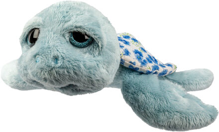 pluche zeeschildpad Jules knuffeldier - cute eyes - blauw - 24 cm