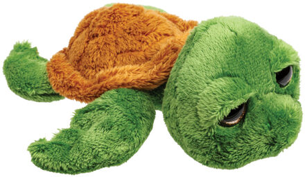 pluche zeeschildpad Jules knuffeldier - cute eyes - donkergroen - 24 cm