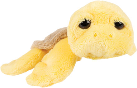pluche zeeschildpad Jules knuffeldier - cute eyes - geel - 14 cm