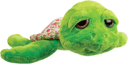 pluche zeeschildpad Jules knuffeldier - cute eyes - groen - 24 cm