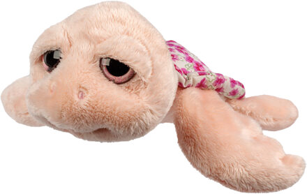 pluche zeeschildpad Jules knuffeldier - cute eyes - roze - 24 cm