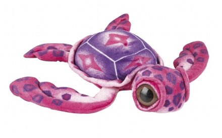 Pluche zeeschildpad knuffel - roze - groot formaat van 27 cm - zeedieren