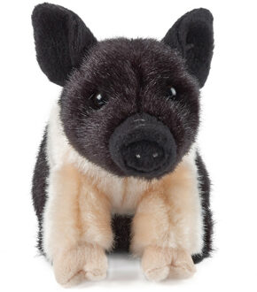 Pluche zwart/roze varken/big knuffel 20 cm knuffeldieren - Knuffel boederijdieren Bruin