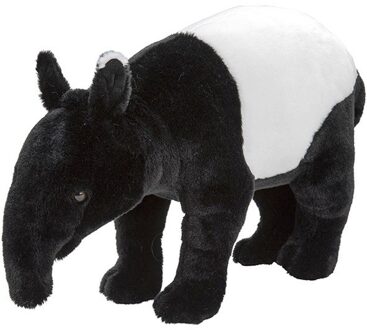pluche zwart/witte tapir knuffel - 26 cm - Dieren knuffels - Speelgoed voor kinderen