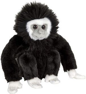 Pluche zwarte Gibbon aap knuffel van 18 cm - Knuffeldier Multikleur