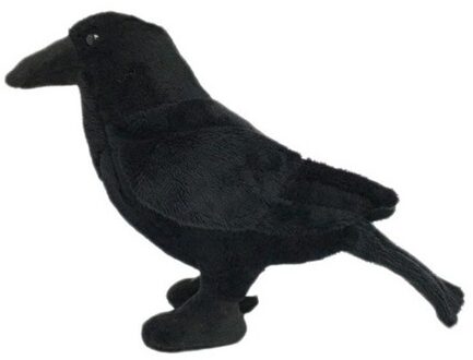 Pluche zwarte kraai/raaf vogel knuffel - 18 cm - Vogels dieren - decoratie/speelgoed