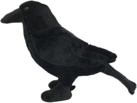 Pluche zwarte kraai/raaf vogel knuffel - 18 cm - Vogels dieren - decoratie/speelgoed
