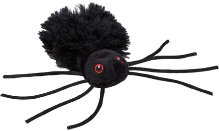 Pluche zwarte spin knuffel - 13 cm - spinnen - decoratie/speelgoed - Halloween