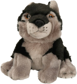 Pluche zwarte wolf/wolven knuffel 18 cm speelgoed