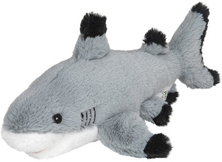 pluche zwartpuntrifhaai knuffeldier - grijs - zwemmend - 35 cm