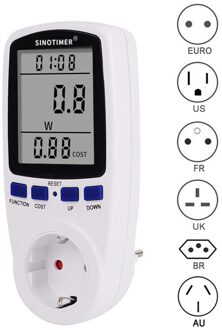 Plug In Power Meter Elektriciteit Digitale Spanning Energie Analyzer Meter Met Groot Lcd Display Monitor Socket Voltage Wattmeter EU plug