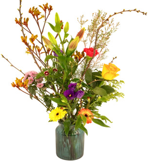 Plukboeket bont inclusief vaas