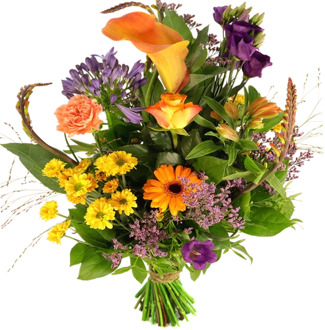 Plukboeket Maritha paars - oranje