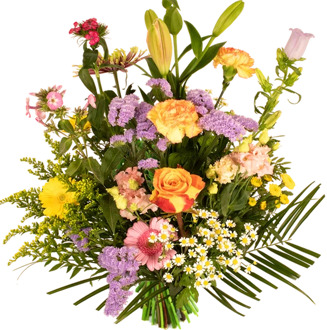 Plukboeket roze lila geel