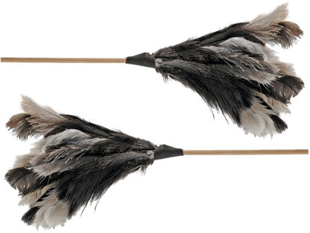 Plumeau - 2x stuks - struisvogelveren - 40 cm - afstoffen