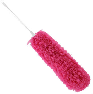 Plumeau/duster - synthetisch - roze - 60 cm - schoonmaak artikel