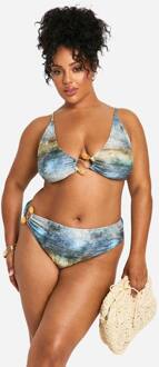 Plus Abstract Geparelde Bikini Set, Blue - 56