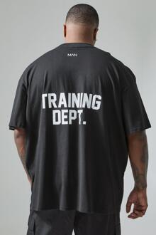 Plus Active Training Dept. T-Shirt Met Brede Nek, Black - XXXXL