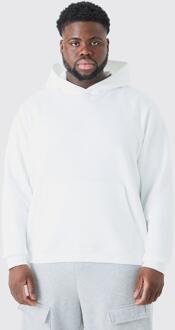 Plus Basic Overhead Hoodie In Wit, White - XXL